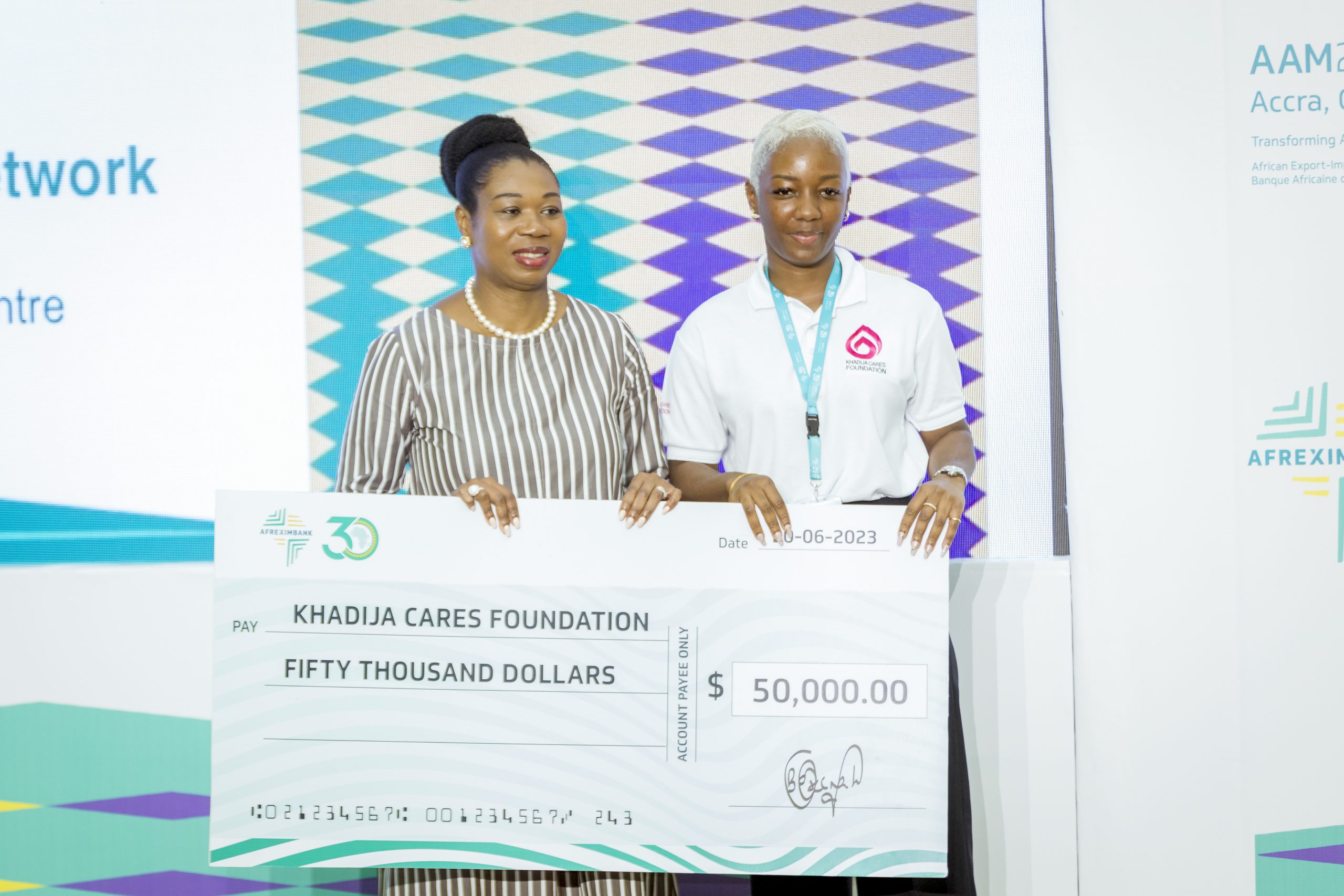 A Generous $50,000 Donation from Afrexim Bank Spousal Program & Mrs. Oramah